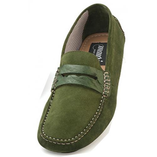Mauri "Palio" 9247 Forest Green Genuine Ostrich Suede Shoes