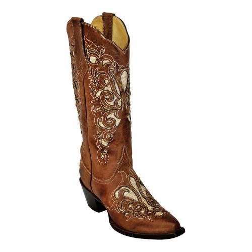 Ferrini Ladies 83461-10 Brown "Southern Belle" Leather Boots