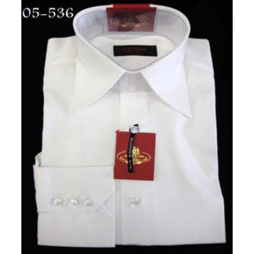 Axxess White Regular With Button Cotton Dress Shirt 05-536
