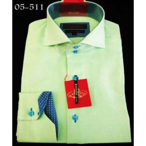 Axxess Yellow / Blue 100% Cotton Dress Shirt 05-511