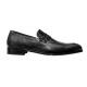 Mezlan "Lausanne" Black Genuine Deerskin / Polished Calfskin Leather Loafer Shoes 15962