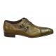 Mezlan "Bath" Olive Green Genuine Crocodile Loafer Shoes With Double Monkstraps 13992-C