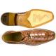 Belvedere "Colombo" Camel Genuine Hornback Crocodile Shoes 1494.