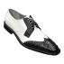 Upscale Menswear Custom Collection "Naples" Black / White Genuine Crocodile / Calfskin Wingtip Shoes ZV168205