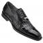 Belvedere "Marcello" Black Genuine Crocodile Lace Up Cap Toe Shoes 1493.