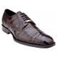 Belvedere "Marcello" Brown Genuine Crocodile Lace Up Cap Toe Shoes 1493.