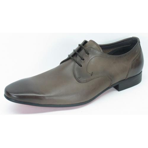 Carrucci Brown Genuine Calf Skin Leather Lace- up Shoes KS308-03.