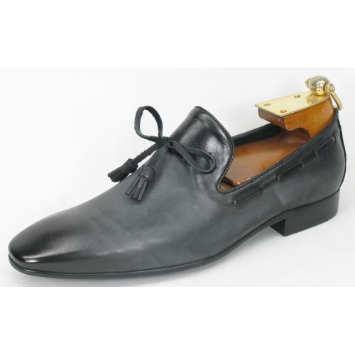 Carrucci Charcoal Genuine Calf Skin Leather Shoes With Tassel KS308-04.