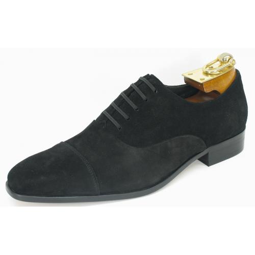 Carrucci Black Genuine Suede Slip on Shoes KS2240-01S.