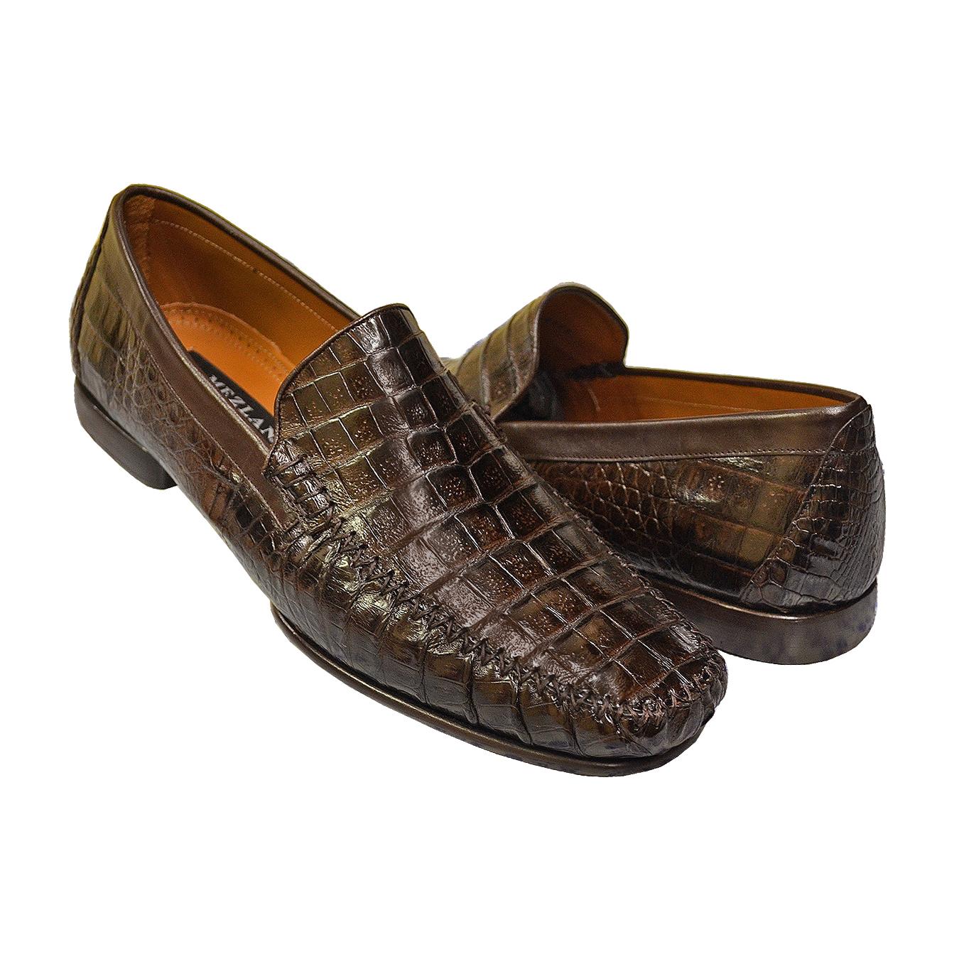 Mezlan Simon 6817 Brown Genuine All-Over Crocodile Loafer Shoes - $299. ...