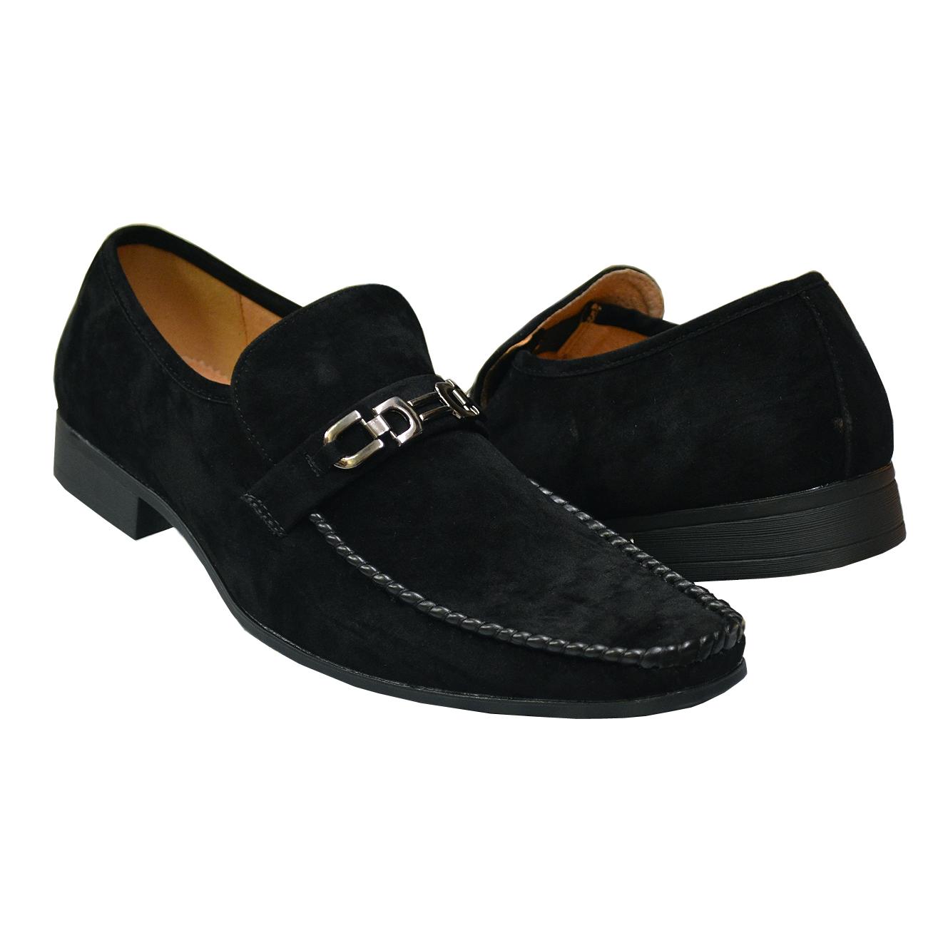 UV Signature Black Microsuede Genuine Leather Lined Loafer Shoes With ...