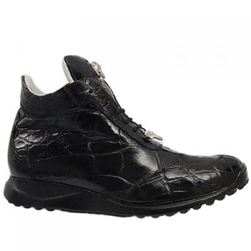 Mauri Black Alligator Sneaker Boots 8757