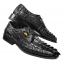LA Exotics "King Eyes" Black All-Over Genuine Hornback Crocodile Tail Shoes With Eyes 1ZV030105E