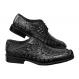 LA Exotics "Diamond" Black All-Over Genuine Hornback Crocodile Head Shoes 1ZV030205.