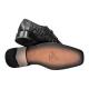 LA Exotics Black All-Over Genuine Hornback Crocodile Lace-Up Shoes ZV030205