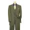 Apollo King Olive Green With Olive Green Handpick Stitching Super 150's Wool Vested Wide Leg Suit WH-2127