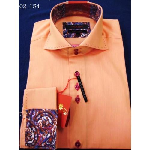 Axxess Peach 100% Cotton Regular Dress Shirt 02-154
