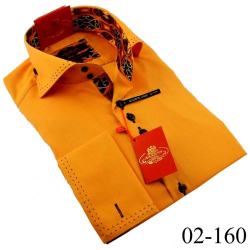 Axxess Orange / Black 100% Cotton Regular Dress Shirt 02-160