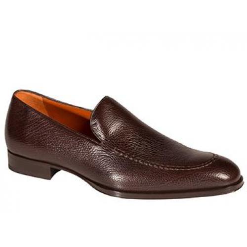 Mezlan "Granada" Brown All-Over Genuine Calfskin Classic Handsome Apron Braided-Twist Slip On Shoes