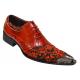 Zota Red / Black Designer Pony Hair / Wrinkled Leather Shoes With Metal Tip G737-41