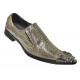 Fiesso Metallic Gold Snake Print Genuine Leather Loafer Shoes With Gold Metal Lion Tip FI6909