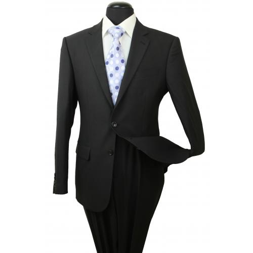 R&B LTR3001-11 Black Slim Fit Super 160's Merino Wool Suit