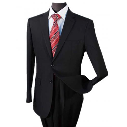 R&B 1101V-SF  Black Super 150's Merino Wool Suit