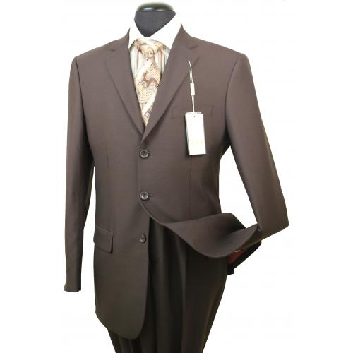 R&B 605-2 Brown Super 150's Merino Wool Suit