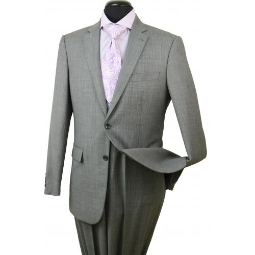 R&B 606-1 Gray Tone On Tone Super 150's Merino Wool Suit