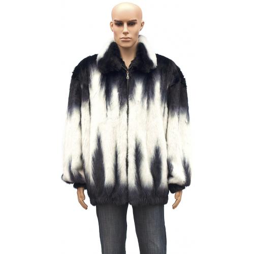 Winter Fur White / Black Full Skin Mink Jacket M59R01WTT
