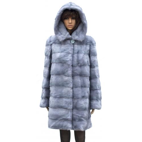 Winter Fur Ladies Full Skin Mink 3/4 Sapphire Coat W59Q08SA