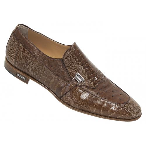 Mauri "4693" Tabac Genuine Ostrich Leg / Ostrich Dressy Loafer Shoes