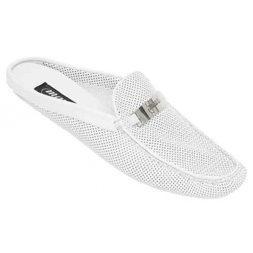 Mauri "3160" White Genuine Nappa Perforated Dress Casual Shoes