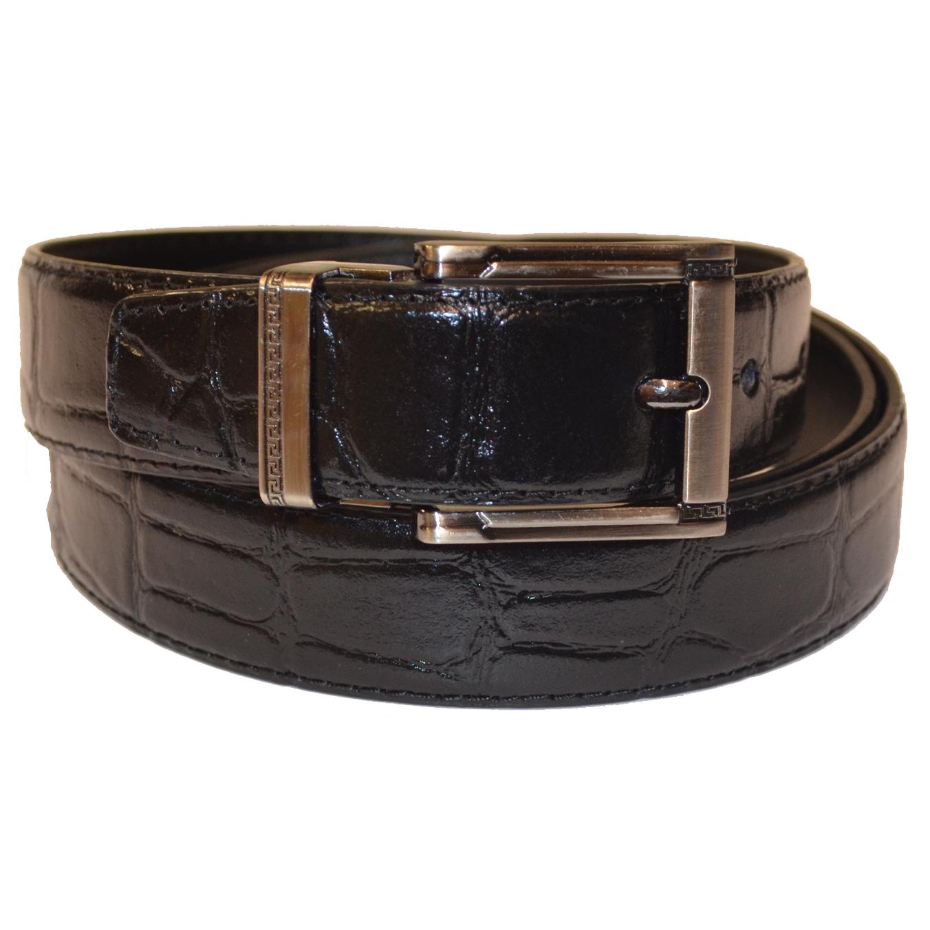 Serpi Black Alligator Print Genuine Leather Belt F9/30 [023071052570 ...