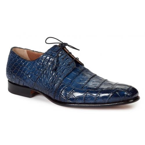 Mauri "Castello" 1162 Wonder Blue Genuine All Over Alligator Hand Painted Shoes