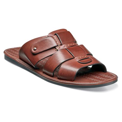 Stacy Adams Seaside Cognac Woven Open Toe Sandals 25005-221 - $59.90 ...