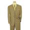Giorgio Fiorelli Taupe / Brown / Cream Plaid With Taupe Handpick Stitching Super 150's Vested Suit G79579