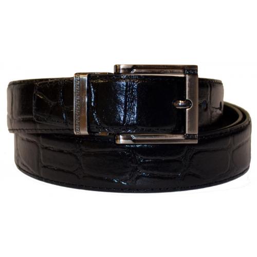 Serpi Black Alligator Print Genuine Leather 2XL Belt F9/2XL/30