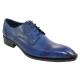 Duca Di Matiste 1117 Royal Blue Genuine Italian Calfskin Leather / Snakeskin Print Shoes.