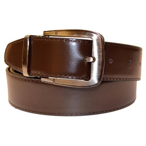 Serpi Brown / Black Smooth Genuine Leather Reversible Wide Width Belt RP/35