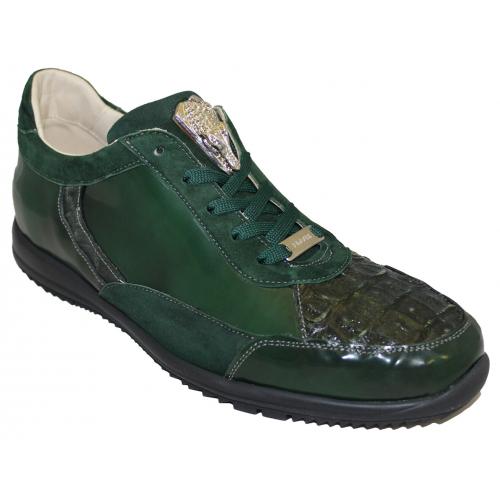 Fennix Italy 3535 Green Genuine Hornback Patent / Vintage Calf / Suede Sneakers