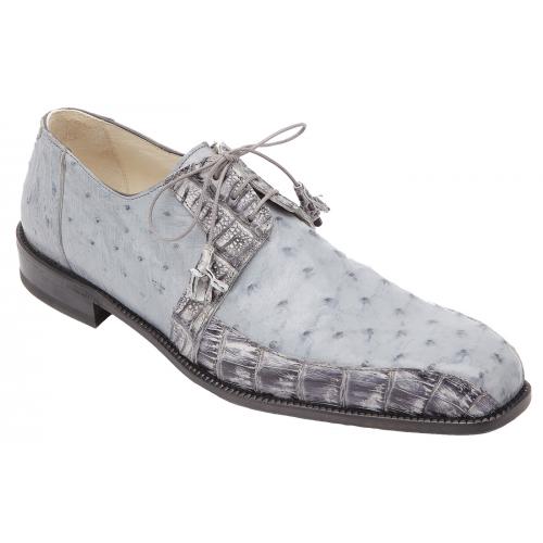 Fennix Italy 3620 Platino / Light Grey Genuine Hornback Vintage / Ostrich Shoes.