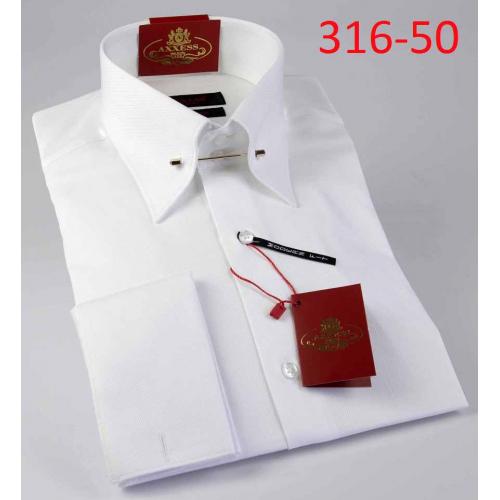 Axxess White Regular With Pinstripes Design Modern Fit Cotton Dress Shirt 316-50