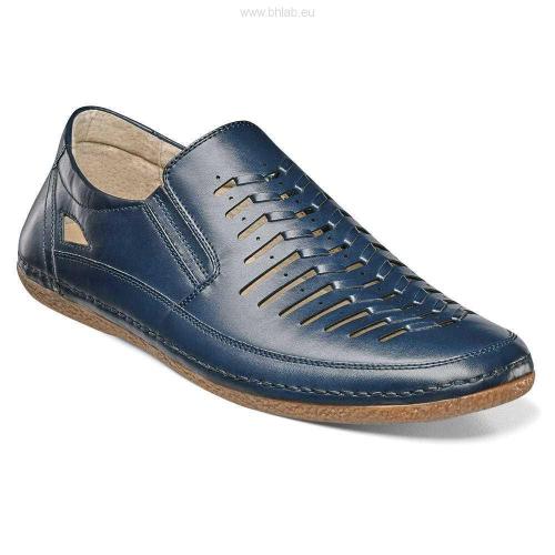 Stacy Adams "Naples" Blue Vented Genuine Leather Lined Casual Loafer Shoes 25023-410