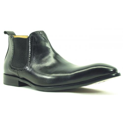 Carrucci Black Genuine Burnished Leather Boots KB478-11 / KB503-11.
