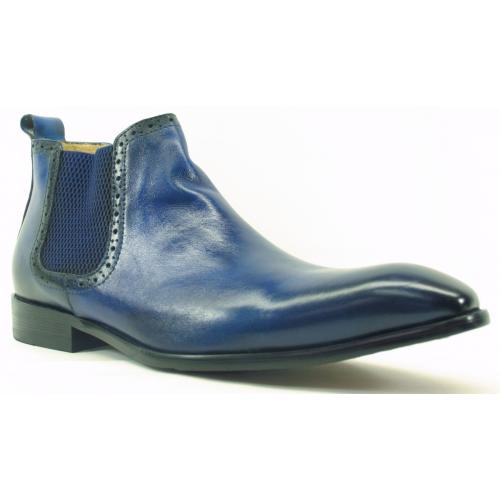 Carrucci Blue Genuine Burnished Leather Boots KB478-11 / KB503-11.