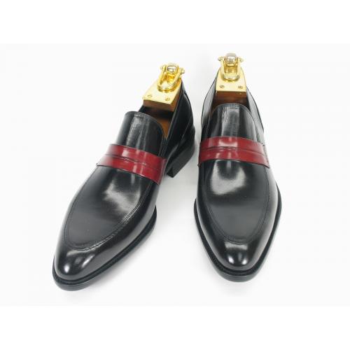Carrucci Black Genuine Calf Skin Leather Loafer Shoes KS479-601.