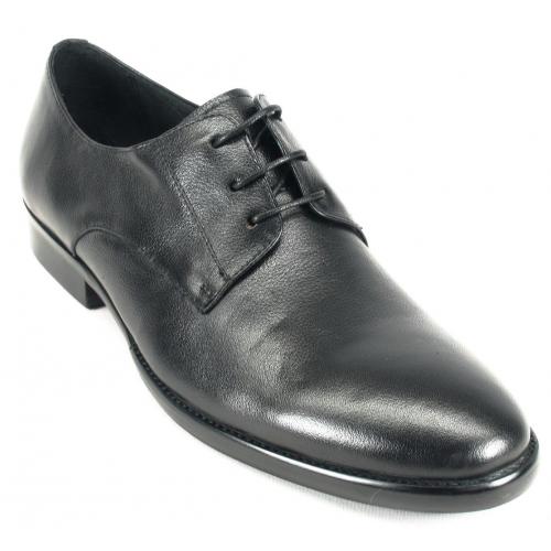 Carrucci Black Genuine Calf Skin Leather Oxford Shoes KS735-01.