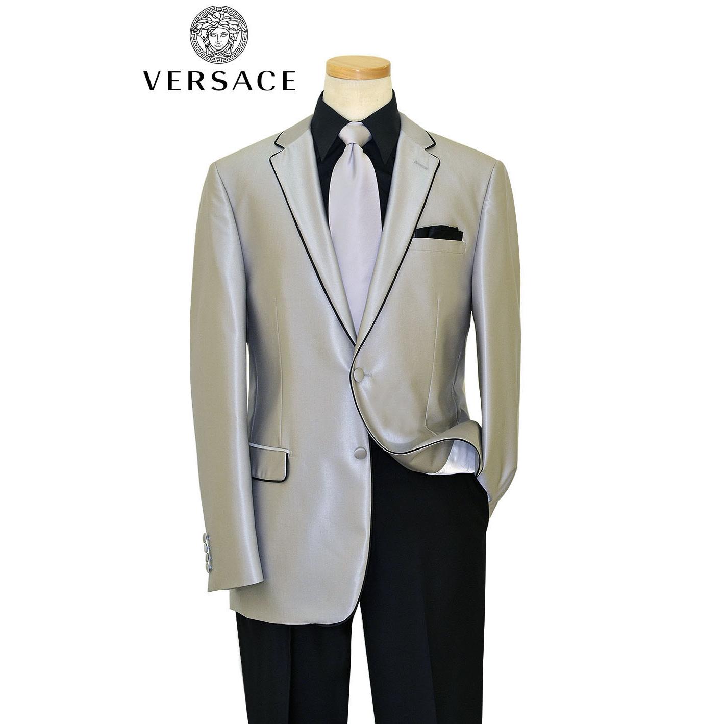 Gianni Versace Silver Grey Suit With ...