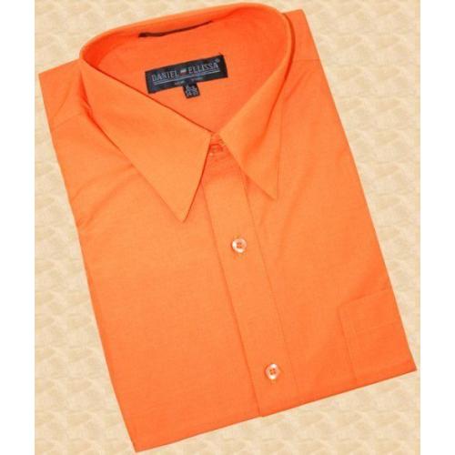 Daniel Ellissa Solid Coral Cotton Blend Dress Shirt With Convertible Cuffs DS3001